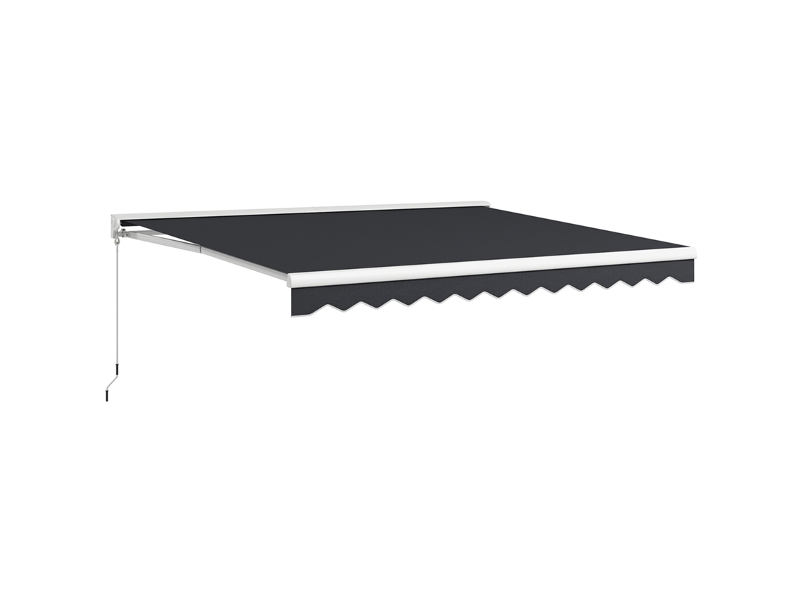Marquise Articulada Elétrica 4x3 M, Com Manivela E Controle Remoto, Toldo Solar Cinza De Alumínio Para Varanda E Jardim.