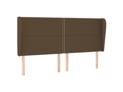 Cabeceira de Cama com Abas Tecido Castanho Escuro MAISON EXCLUSIVE (183x23x118 cm)