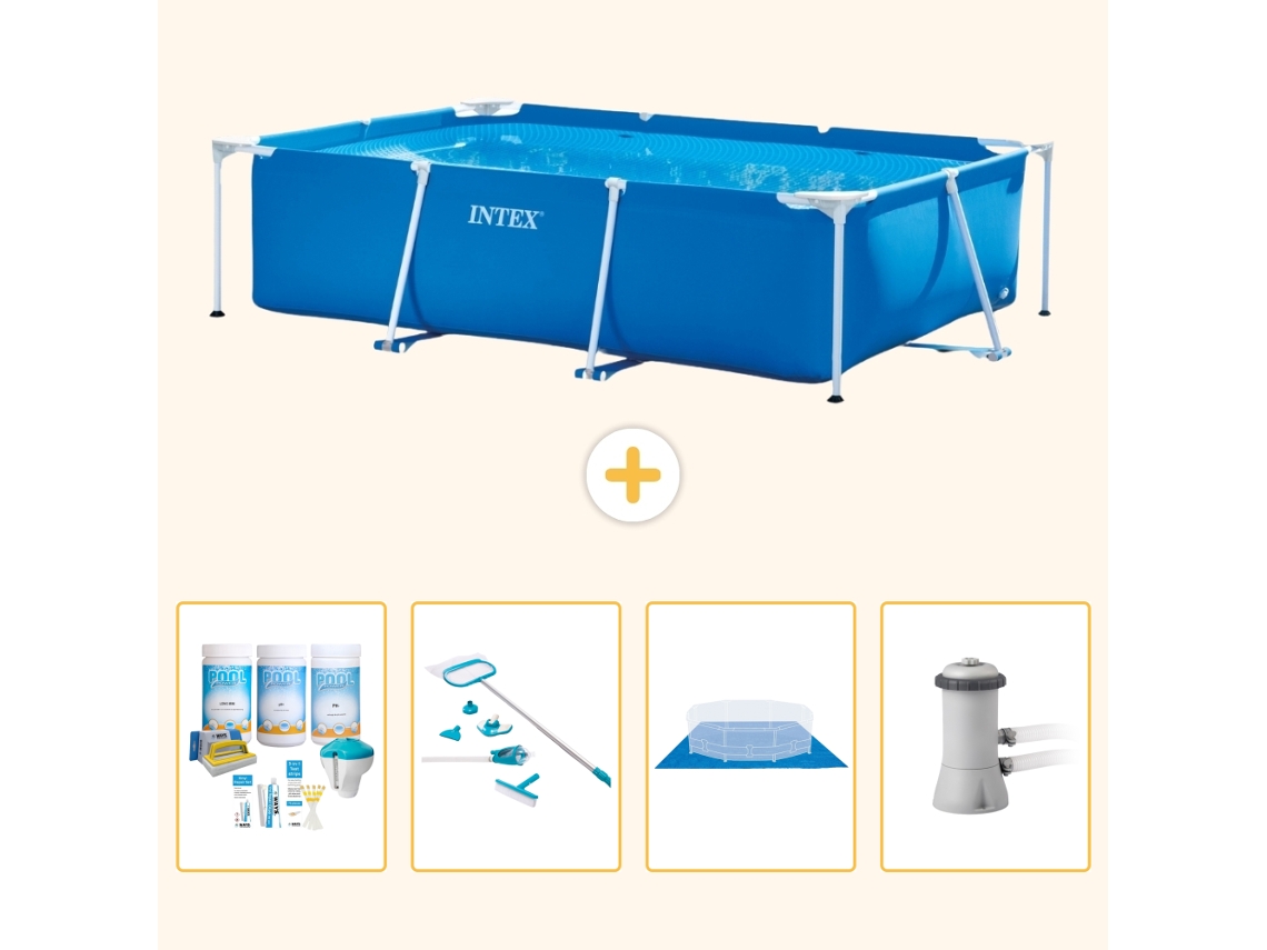 Intex Piscina Com Estrutura Retangular - 300x200x75 Cm - 5-peças S20838