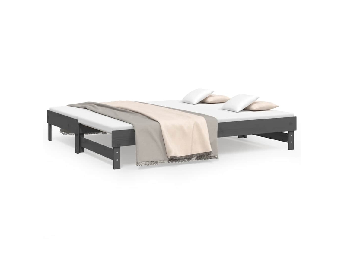 Sofá cama de Puxar 2x Cm Pinho Maciço Cinza MAISON EXCLUSIVE (80x200)