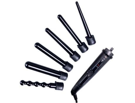 Modelador De Cabelo 6 Em 1, Kit Profissional Com 6 Barras Intercambiáveis De Cerâmica S/macra