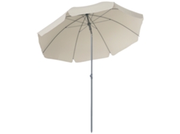 Chapéu de Sol MDUG Ø202cm, com toldo inclinável, mastros desmontáveis, base pontiaguda (creme)