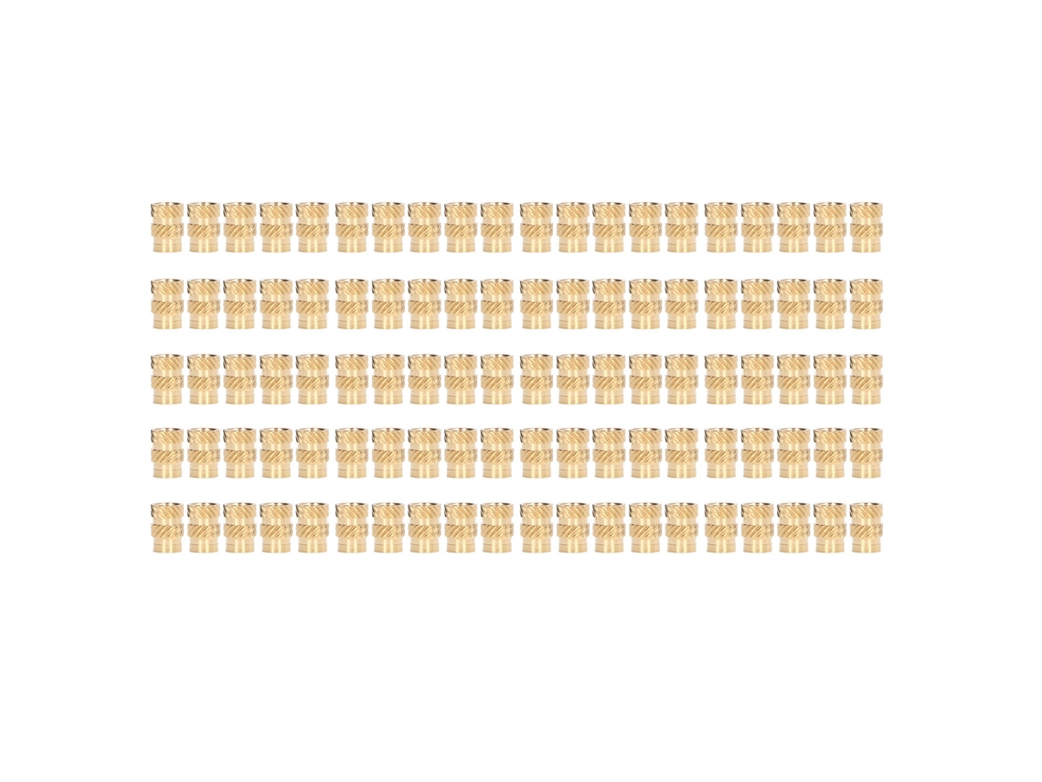 Conjunto De 100 Insertos Roscados Serrilhados De Latão Resistentes Ao Desgaste E À Corrosão, Sem Rebarbas, Para Impressora 3d M4x8x6