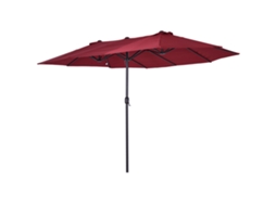 Chapéu De Sol Duplo 4,55x2,65x2,38 M De De Jardim Com Manivela Manual Com Proteção Solar Uv Vinho