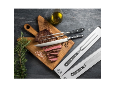 Conjunto de Facas de Cozinha Ergoforge, Aço, Preto, 44,5x7x5,5 cm, Sanelli