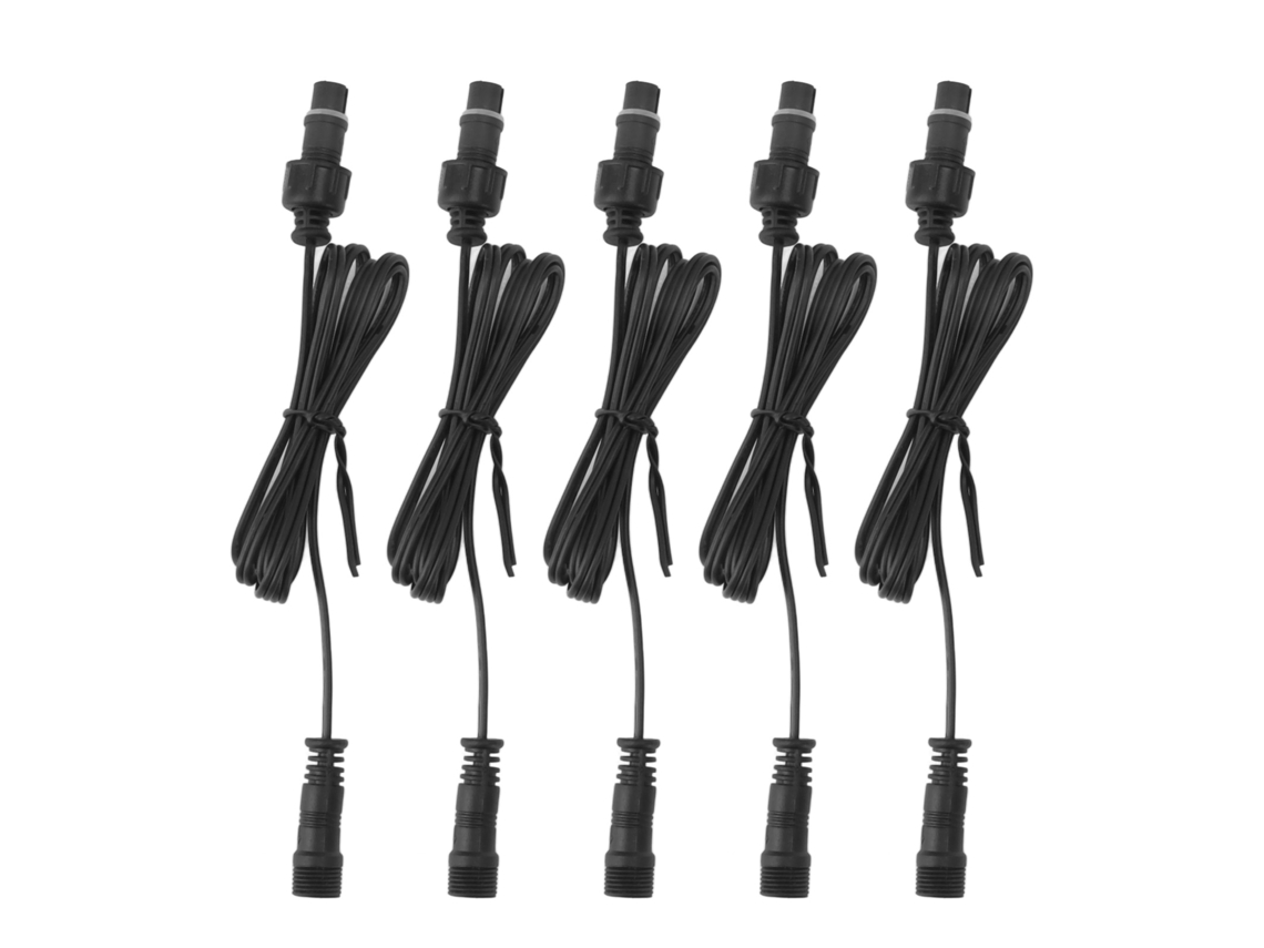 5 cabos de extensão para luzes de deck, 2 pin, 1m, IP67, à prova d'água | S/MARCA