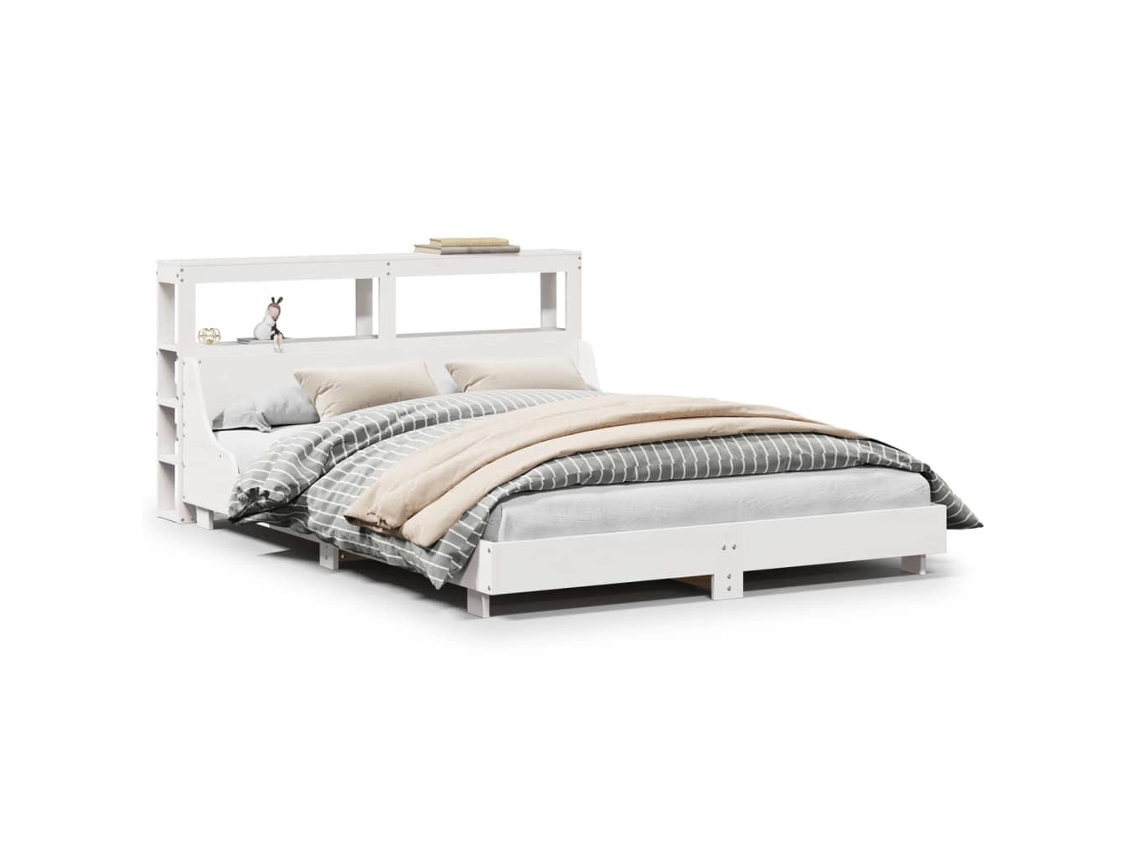 Cama Sem Colchão 120x200 cm Madeira de Pinho Maciça Branco MAISON EXCLUSIVE