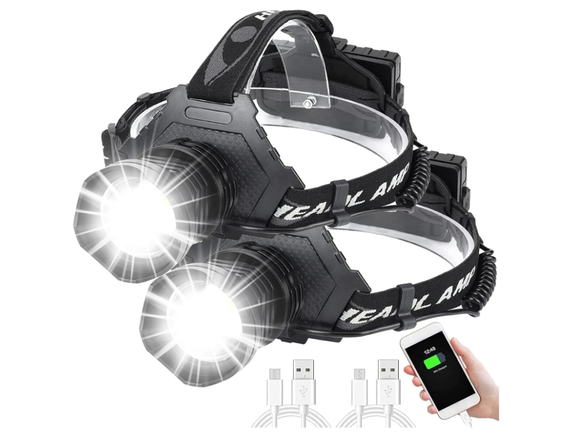 Farol Recarregável Led Super Bright BISBISOUS T70-70 20000 Lumens Clipes Capacete 5 Modos Preto VIGA EUROPE