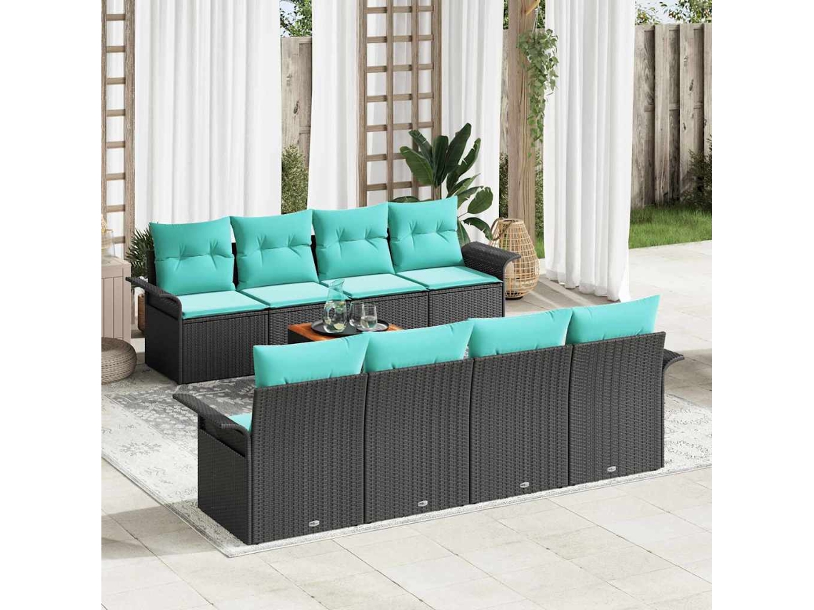 Vidaxl Conjunto De Sofá De Jardim 9 Unid. 8-número De Lugares