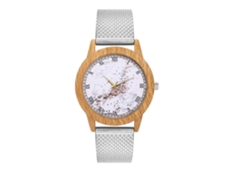 Relógio de quartzo com pulseira de silicone, mostrador com numerais romanos, unissex casual (prateado)