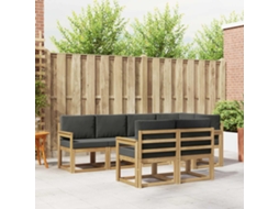 Vidaxl Conjunto De Sofás Para Exterior 7 Unid. Branco E Antracite