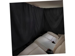 Cortinas de poliéster fechadas para bloquear a luz em carros, compatíveis com diversos modelos.