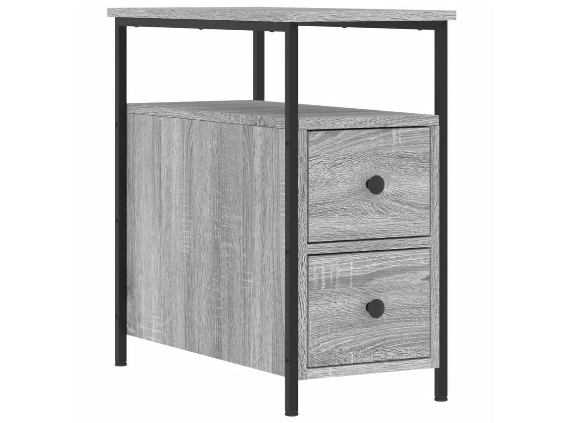 Bedside Cabinet, Bedside Cabinets Vidaxl Cinzeto Madeira Processada (n/a)