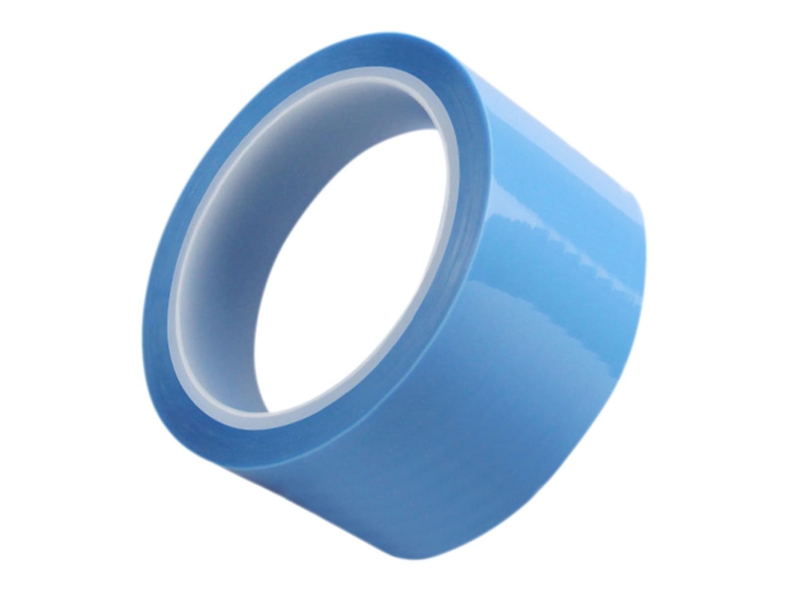 Fita Adesiva Transparente Amosfun de 50 Metros em Pet Azul Claro para Fixação Eletrodomésticos e Impressoras.