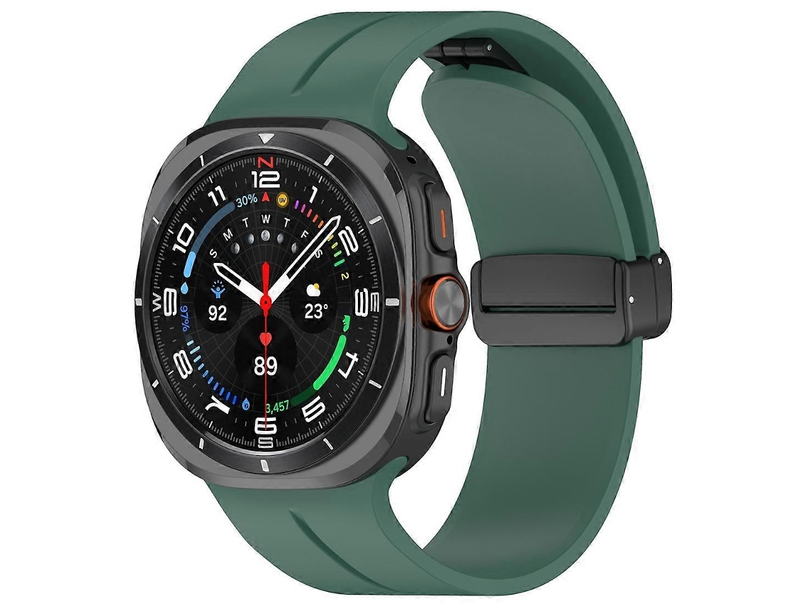 Pulseira De Silicone Com Fecho Dobrável Magnético Para Samsung Galaxy Watch Ultra 47mm