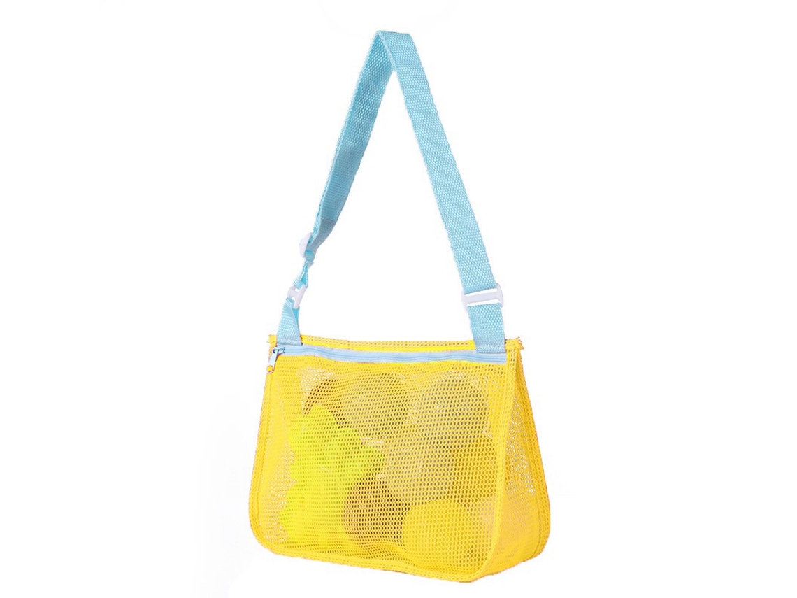Bolsa De Armazenamento De Malha Para Brinquedos De Praia Yuysan 21x25x8cm Amarelo (aa08)