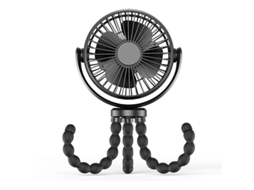 Ventilador Portátil com Tripé Flexível 5200mah, 360° Ajustável para Carrinho, Carro, Escritório