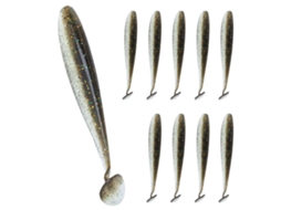 Lure Bait (simulated Fish Lure, Two-color T-tail) 10-pack 70mm 2.3g Soft Bait Paddle Tail Fishing Bait Ar25