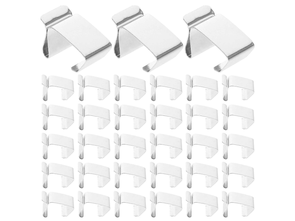 Ganchos de metal prateados para pendurar luzes de Natal em calhas (50 unidades).