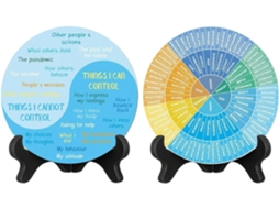2 Diagramas Emocionais Para Saúde Mental Com Suporte, Pôster ''roda Das Emoções'', Decoração Para Escritório