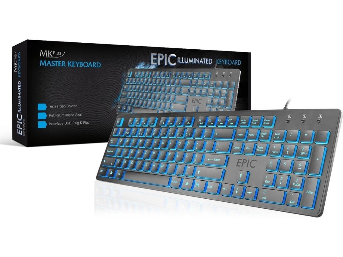 Teclado MK PLUS TG8120EPIC (USB - Idioma Português - Teclado Numérico)