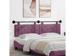 Vidaxl Cabeceira Suspensa Com Luz Led Roxo Veludo