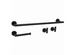 Conjunto de Cabides para Banheiro REA Ari Black 4 Pieces