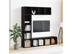 Vidaxl Estante 3 Pcs Carvalho Preto 36 X 30 X 143 Cm