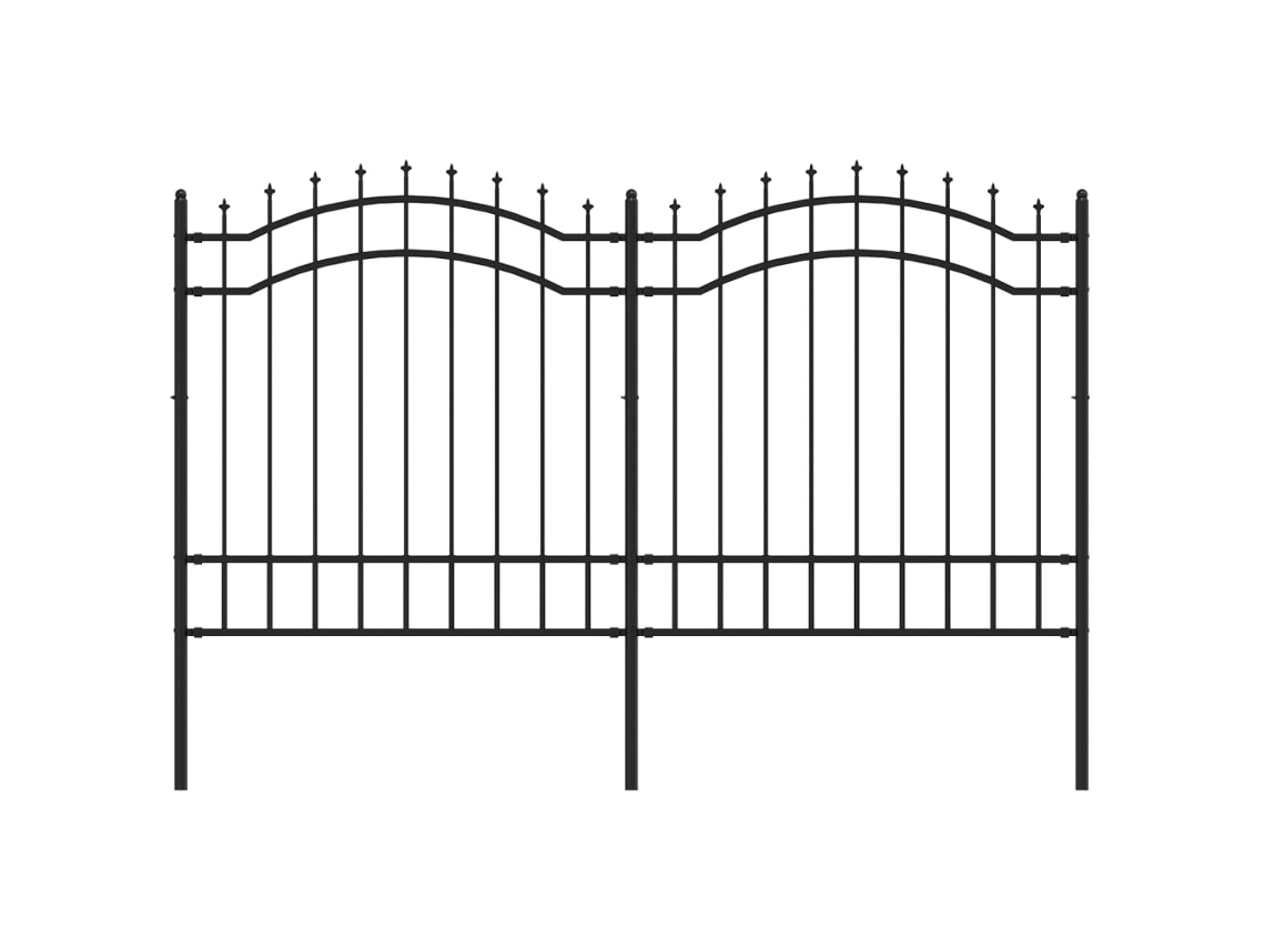 Garden Fence, Garden Fences Vidaxl Preto Aço (n/a)