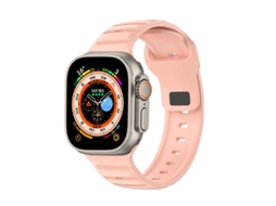 Bracelete de Smartwatch para Apple Watch Ultra 49 mm com textura de pontos pulseira de borracha fluorada (rosa nebulosa)