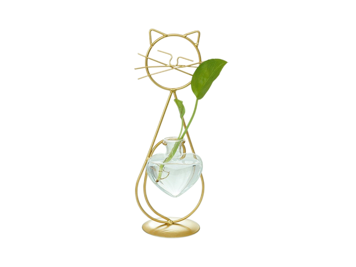 Laxiscreed Vaso Hidropónico Para Arranjos Florais Com Flores De Ferro E Design Minimalista