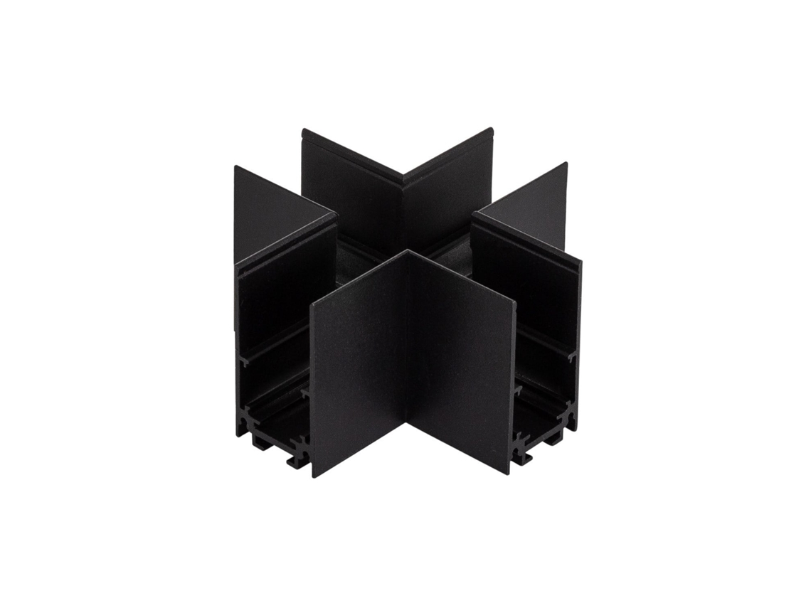 União Em X Para Carril Magnético Superfície 20mm  Preto