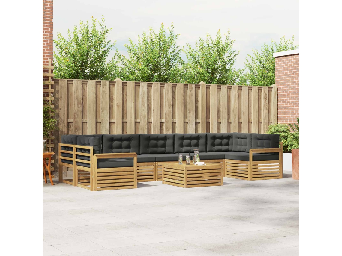 Vidaxl Conjunto De Sofás Para Exterior 8 Unid. Branco E Antracite