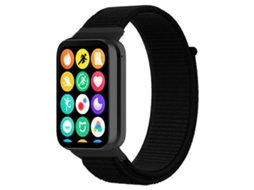 Bracelete Para Redmi Watch 6 / 5 / 4 - Nylon - Fecho De Velcro Preto Escuro