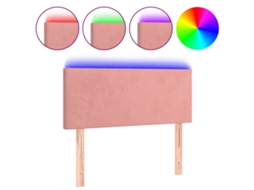 Led Headboard, Led Headboards Vidaxl Cor-de-rosa Veludo (100 X 5 X 78/88 Cm)