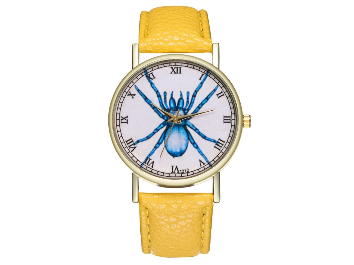 Reloj De Cuarzo Unisex Casual Con Diseño De Insectos Fashionado (amarillo)