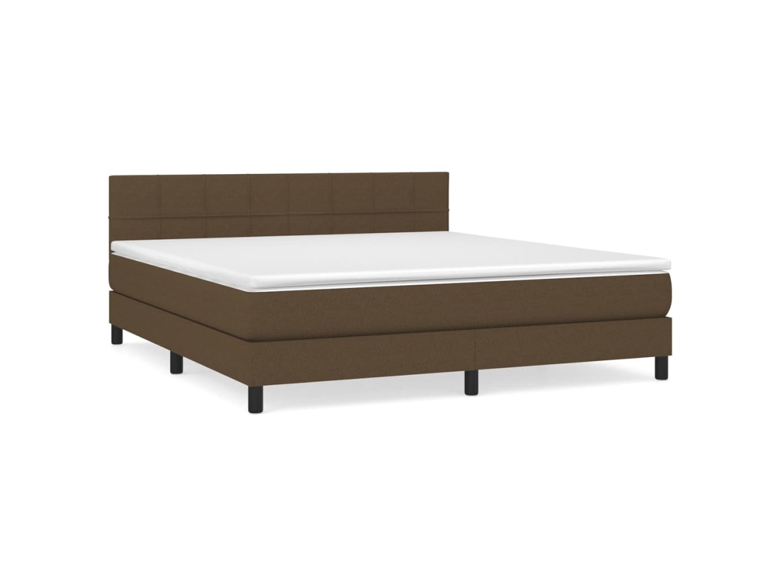 Cama box spring VIDAXL Marrom Tecido (160x200 cm)