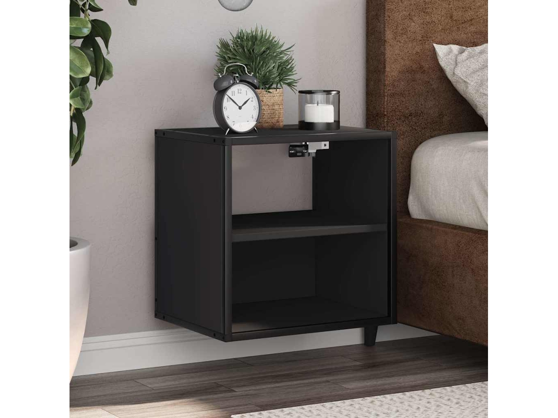 Vidaxl Mesas De Cabeceira De Parede 2 Pcs 40x31x39,5 Cm Preto