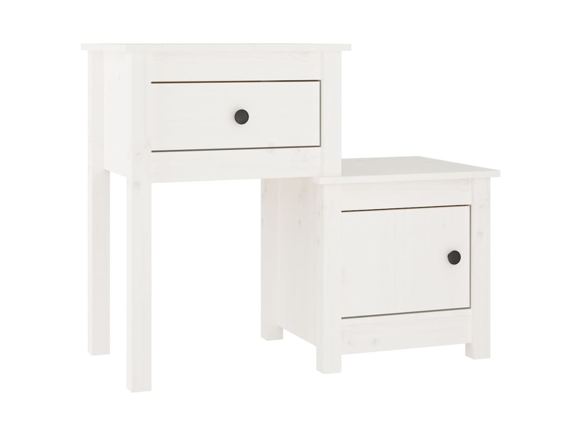 Bedside Cabinet, Bedside Cabinets Vidaxl Branco Madeira De Pinho (n/a)