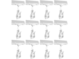 Suporte giratório de plástico branco para placas de sinalização varejo, com 12 clipes, design de estrutura dupla para