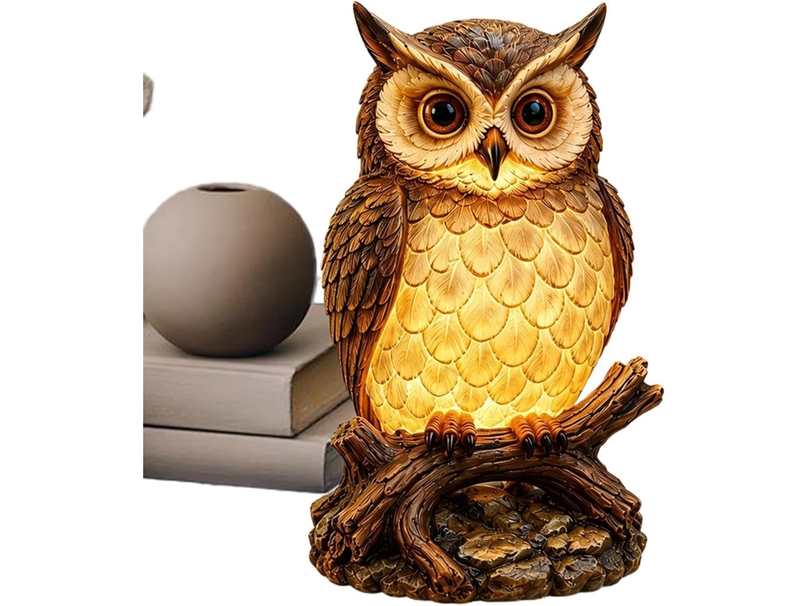 Luminárias noturnas genéricas para estátua decorativa de mesa em resina.
