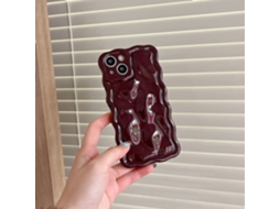 Capa Para Iphone 17 Xym Wave Meteorite Cor Sólida Borgonha Eletroplaqueada Onda De Água