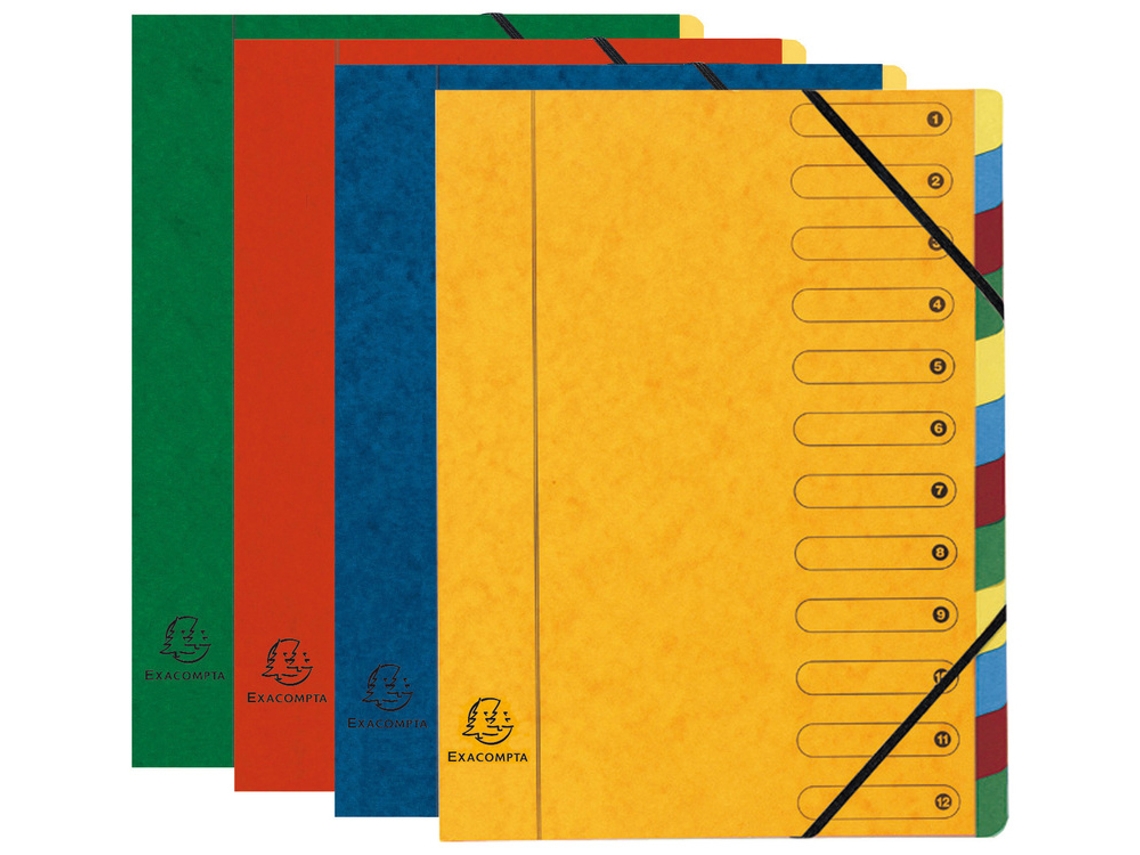 Pasta para Gaita EXACOMPTA Papelão 12 Compartimentos Colorida