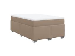 Cama Boxspring com Colchão Couro Artificial Cappuccino MAISON EXCLUSIVE (120x190 cm)