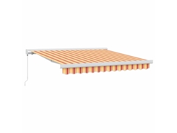 Toldo Retrátil Amarelo e Laranja 350x250 cm Tecido e Metal MAISON EXCLUSIVE