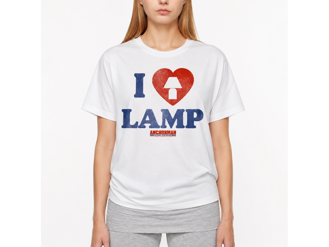 Rockinstone Anchorman Movie I Love Lamp White Adult T-shirt Size:xxxl