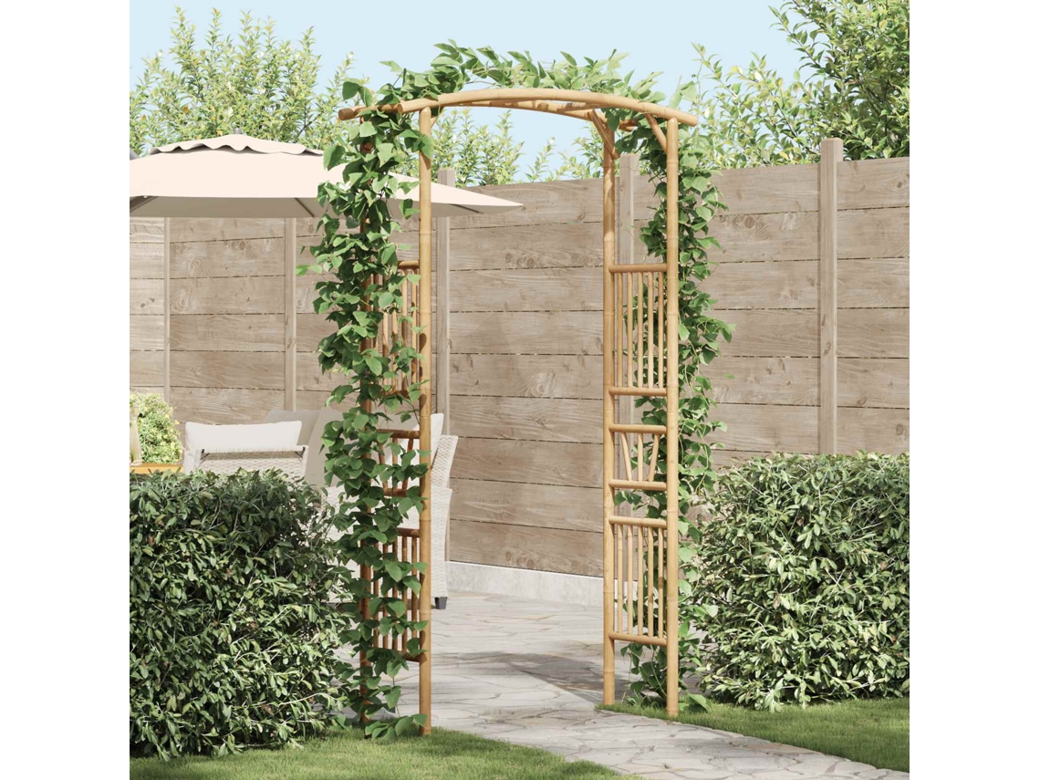 Vidaxl Arco De Jardim Natural 110 X 40 X 205 Cm Bambu
