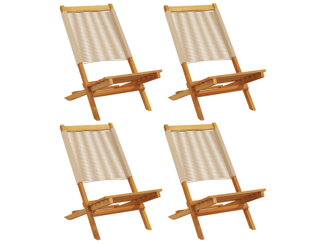 Maison Exclusive - Cadeiras De Jardim Dobráveis 4pcs Madeira De Acácia Maciça Bege
