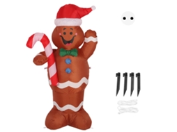 Boneco de Natal Inflável Homem de Gengibre 1,5m LAXISCREED