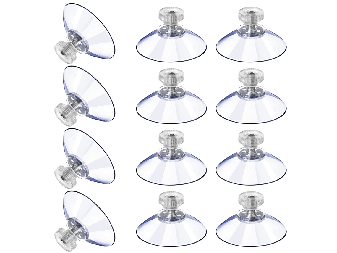 12 Ventosas Grandes Anticolisão,transparentes,em Pvc Sólido Com Porca De Metal Substituição Btforus (40m5 10)